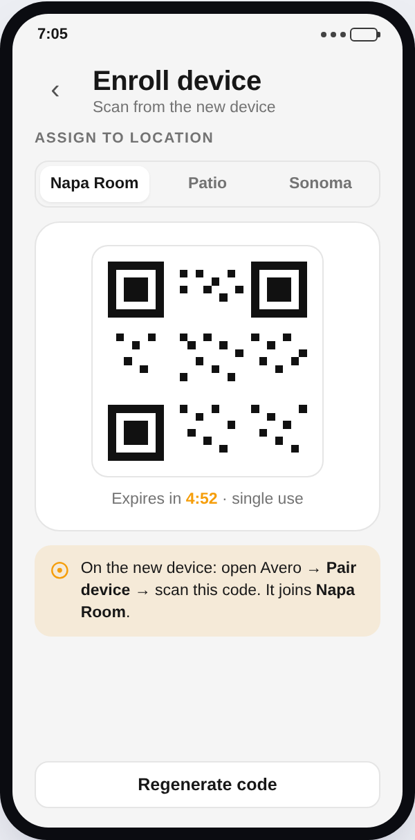 Enroll device