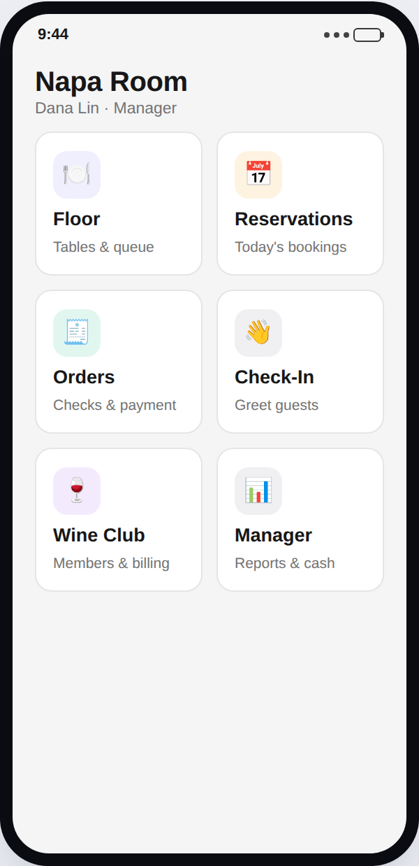 Home dashboard
