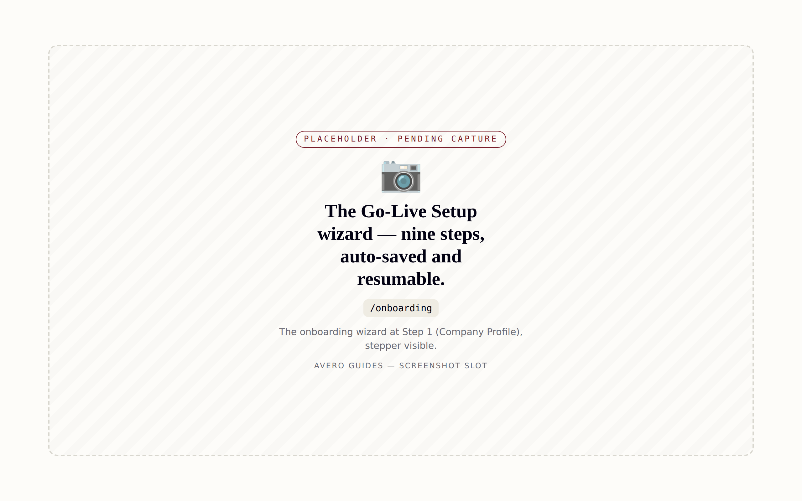 The Go-Live Setup wizard.