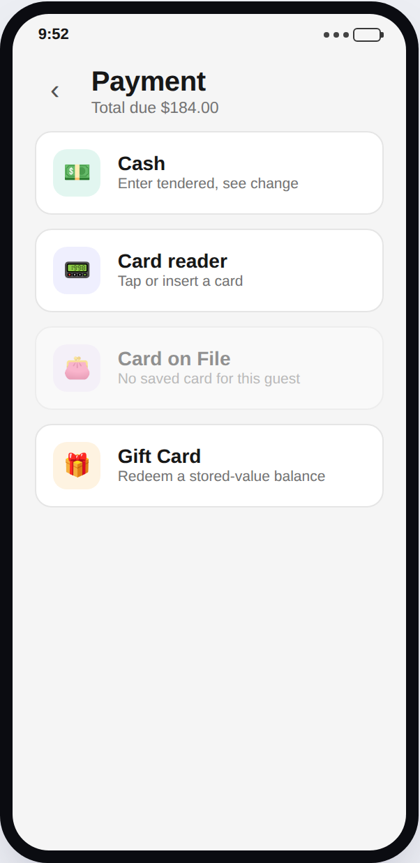 Choose a payment method