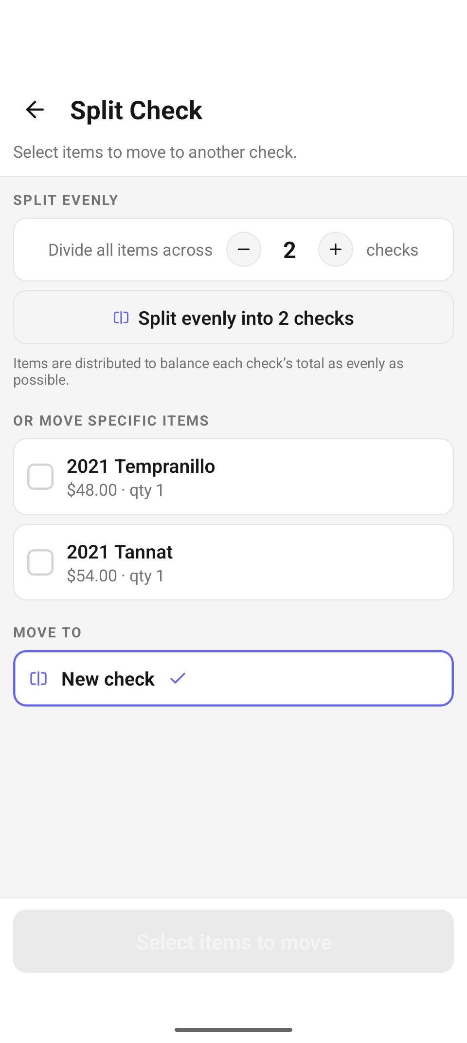 Split Check