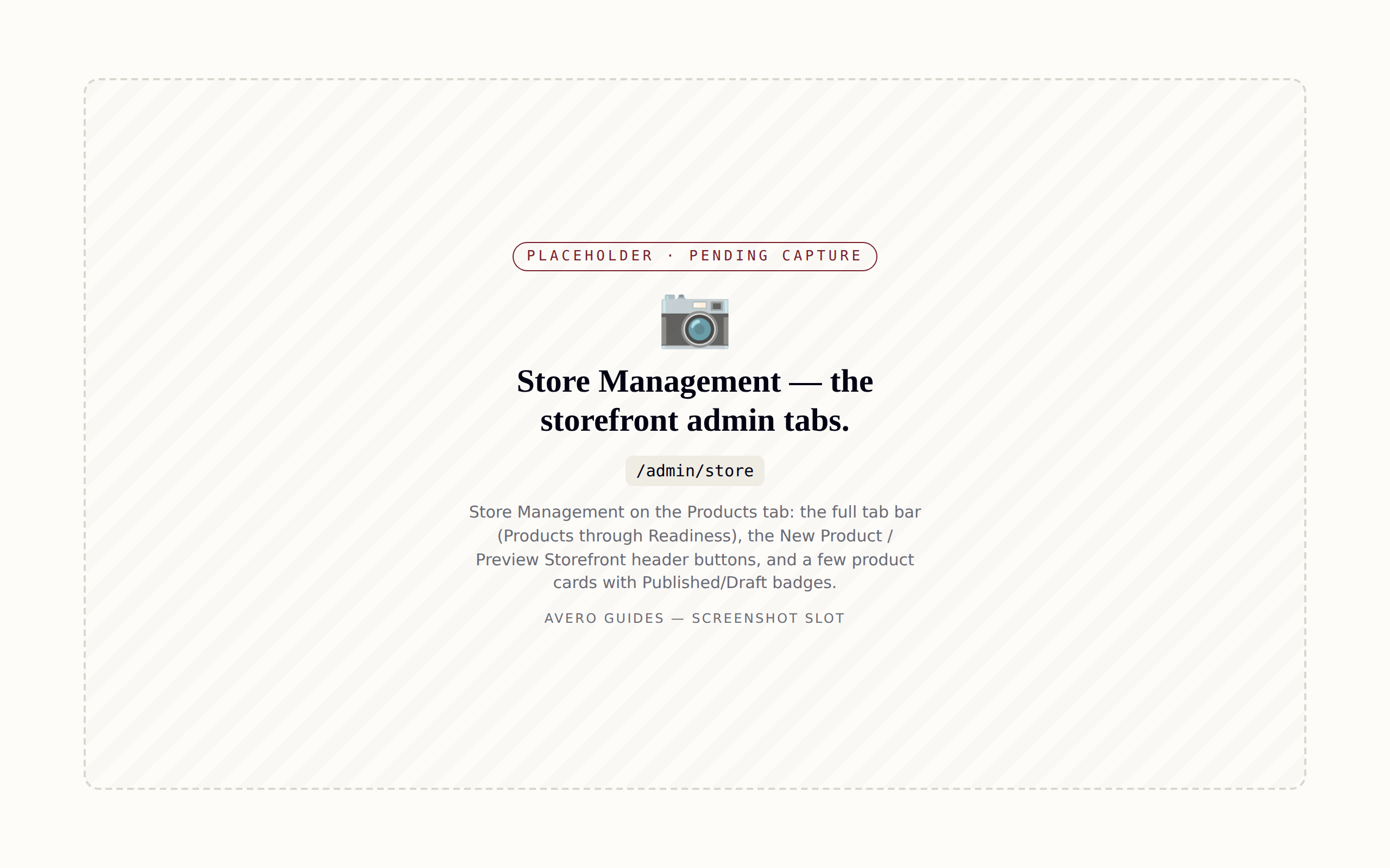 Store Management — the storefront admin tabs.